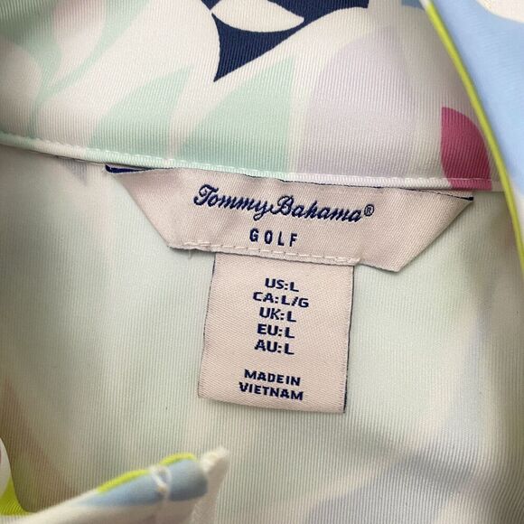 Tommy Bahama Printed Lng Slv 1/2 Zip Neck Knit UPF 50 Golf Top Polo Large - Picture 6 of 14